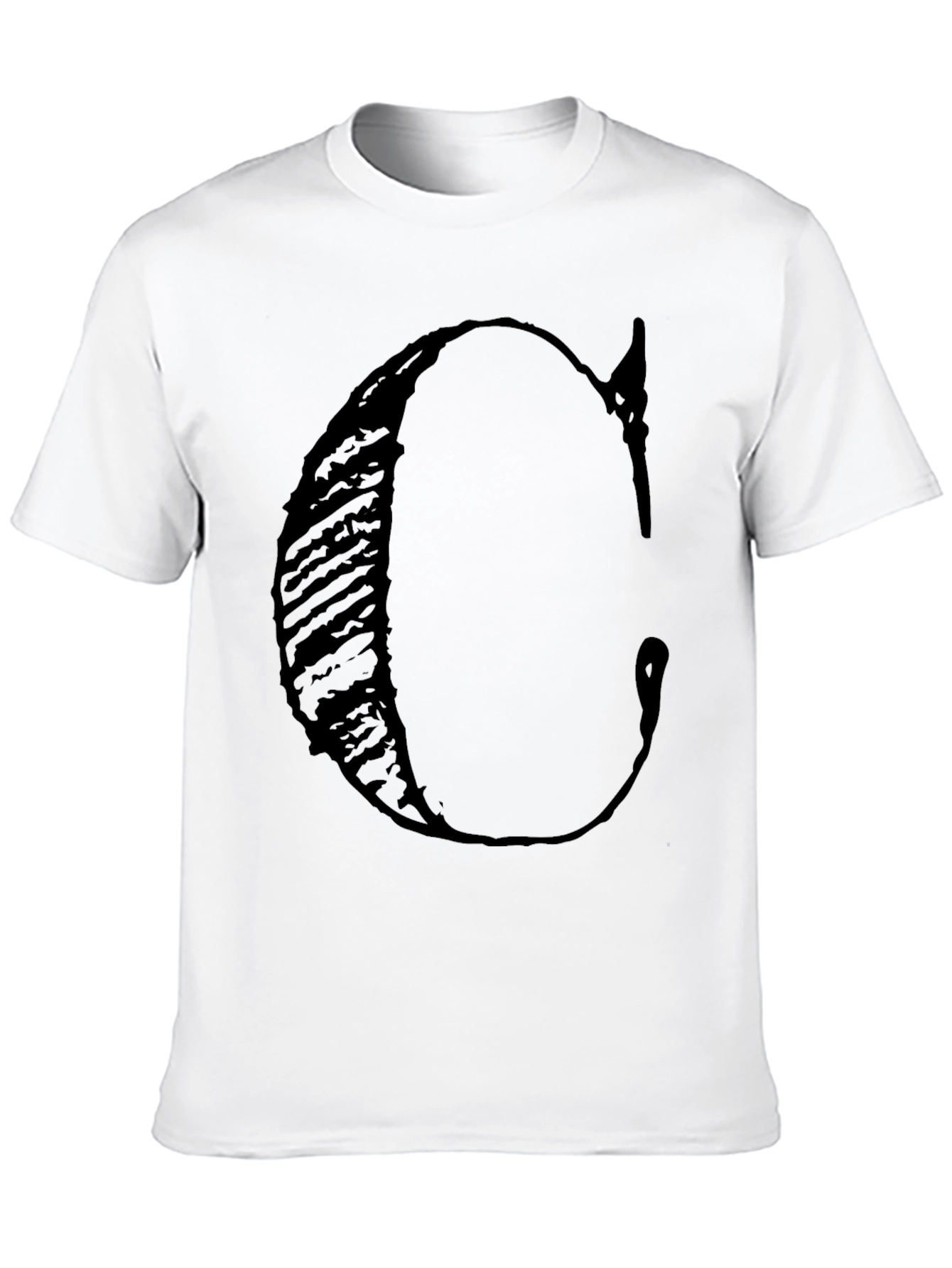 Bold C Letter Graphic Black T-Shirt
