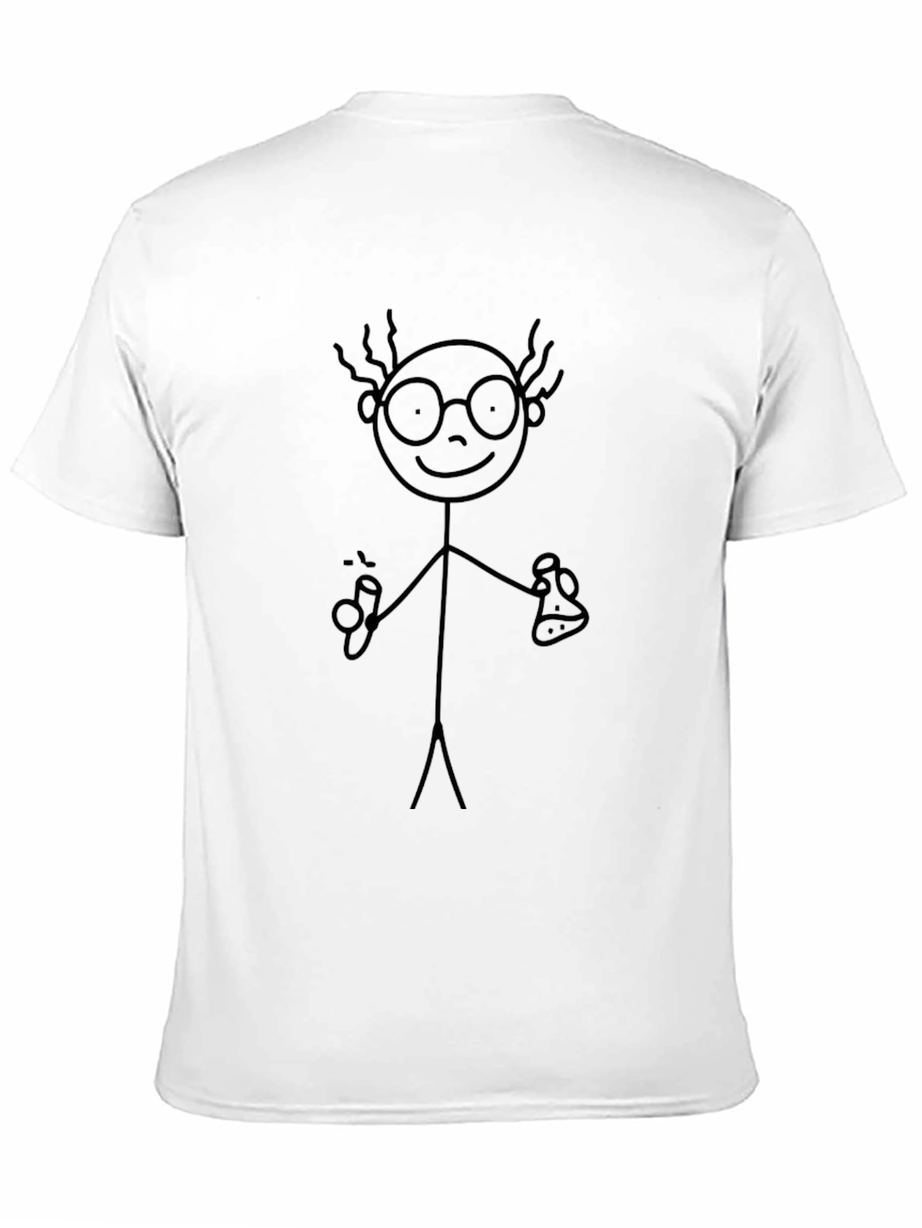 Scientist Stick Figure T-Shirt - Black