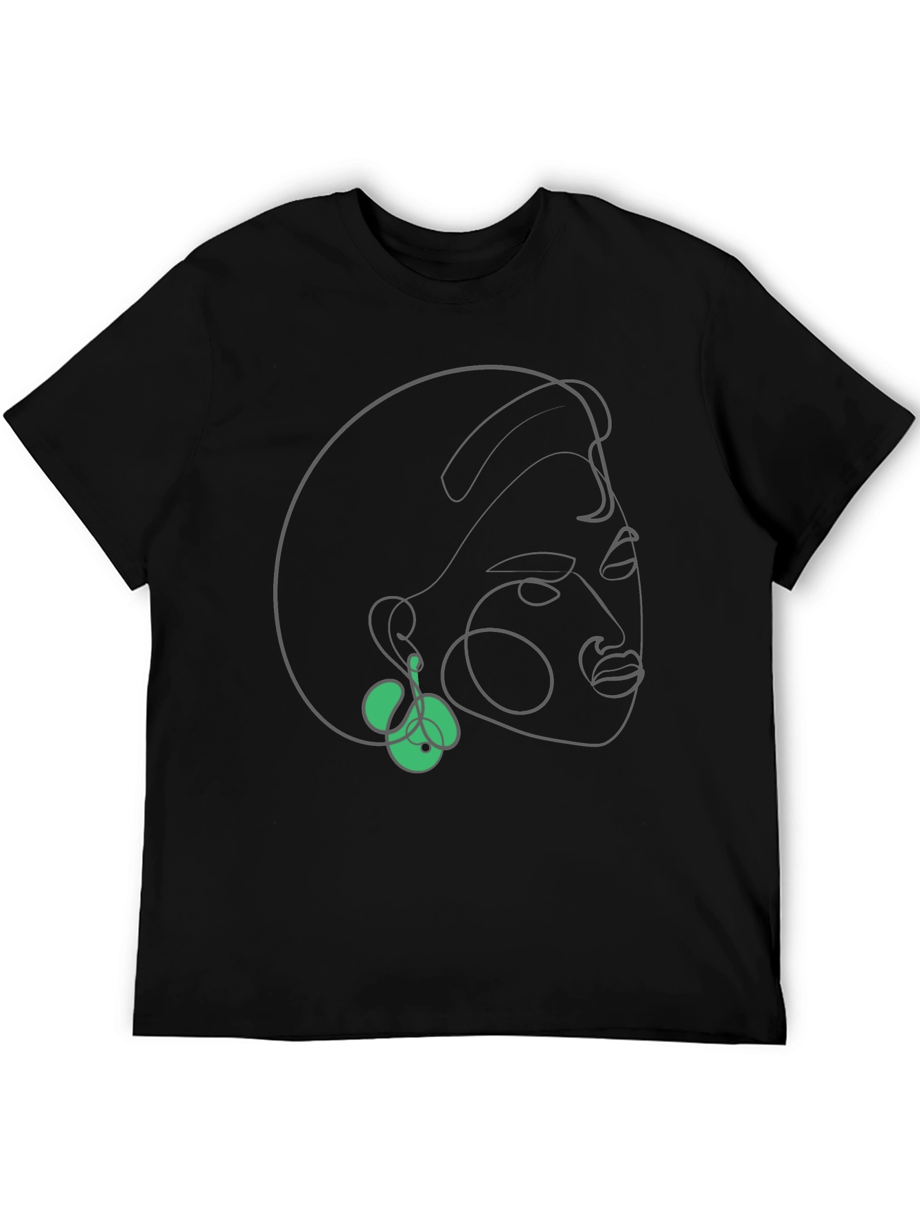 Abstract Face Line Art Graphic Tee - Modern Minimalist Shirt