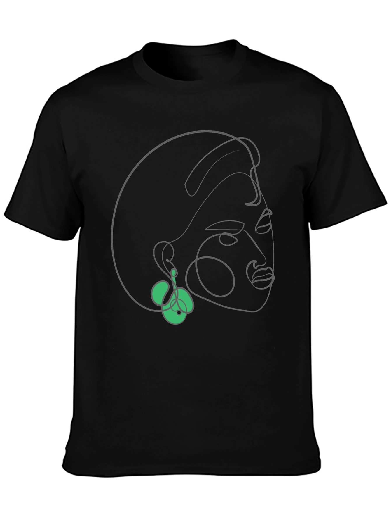 Abstract Face Line Art Graphic Tee - Modern Minimalist Shirt