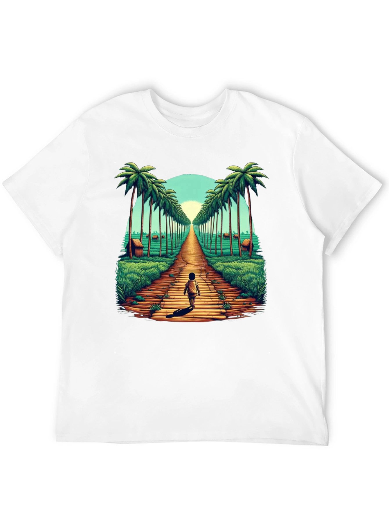 Tropical Palm Tree Pathway Graphic Tee