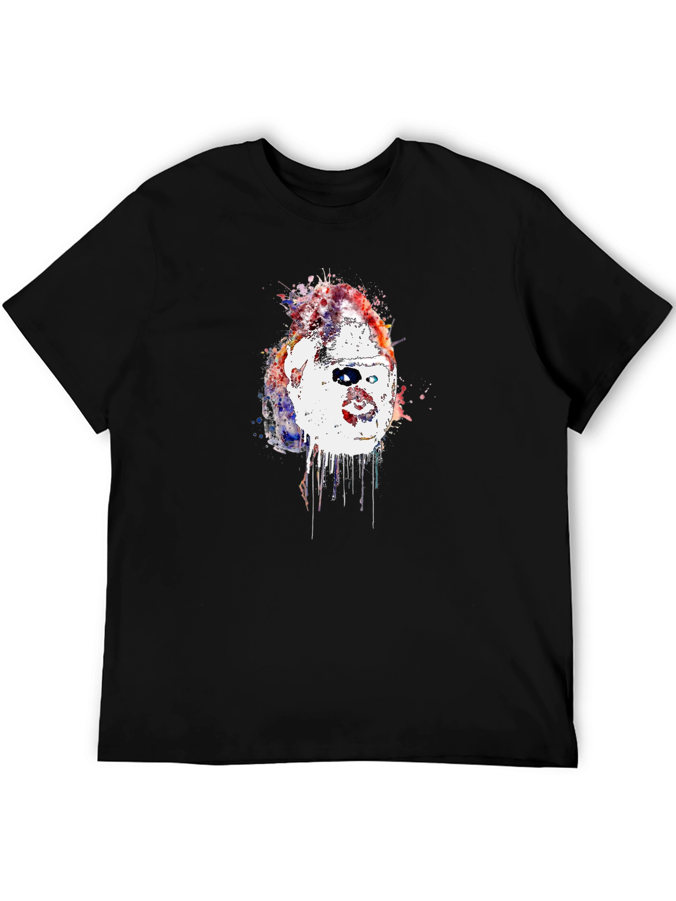 Gorilla Watercolor Graphic Tee - Black Crew Neck