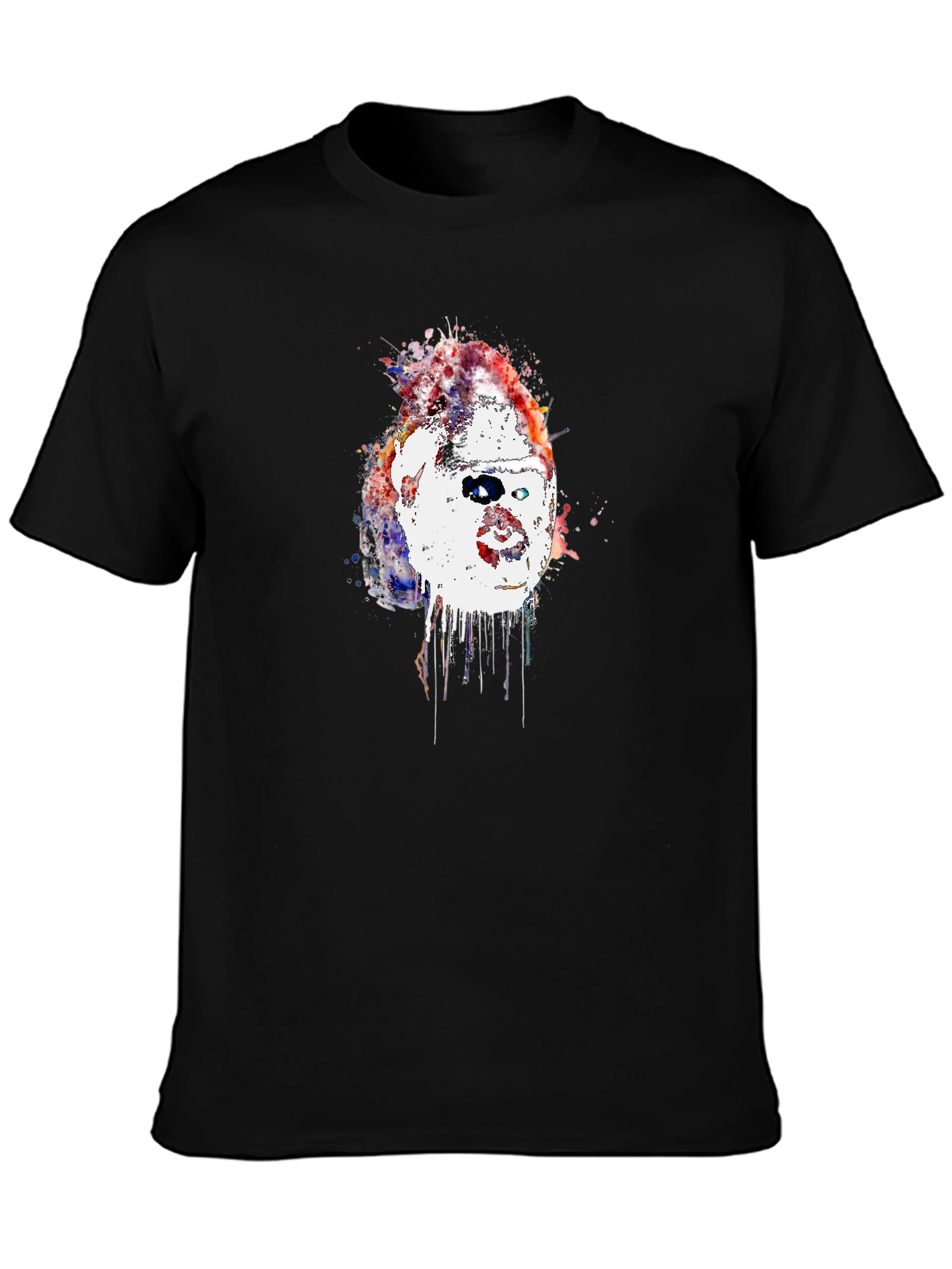 Gorilla Watercolor Graphic Tee - Black Crew Neck
