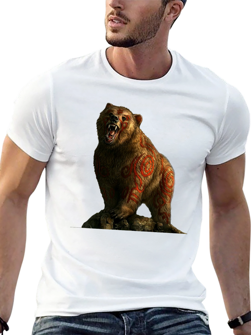 Bear Graphic T-Shirt - Mens Black Tee