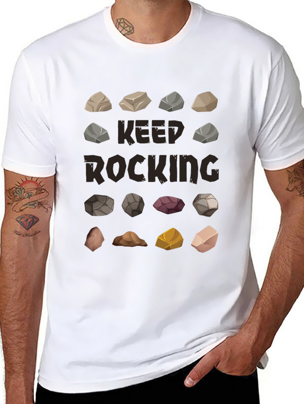 Keep Rocking Graphic T-Shirt - Funny Rock Collection Tee