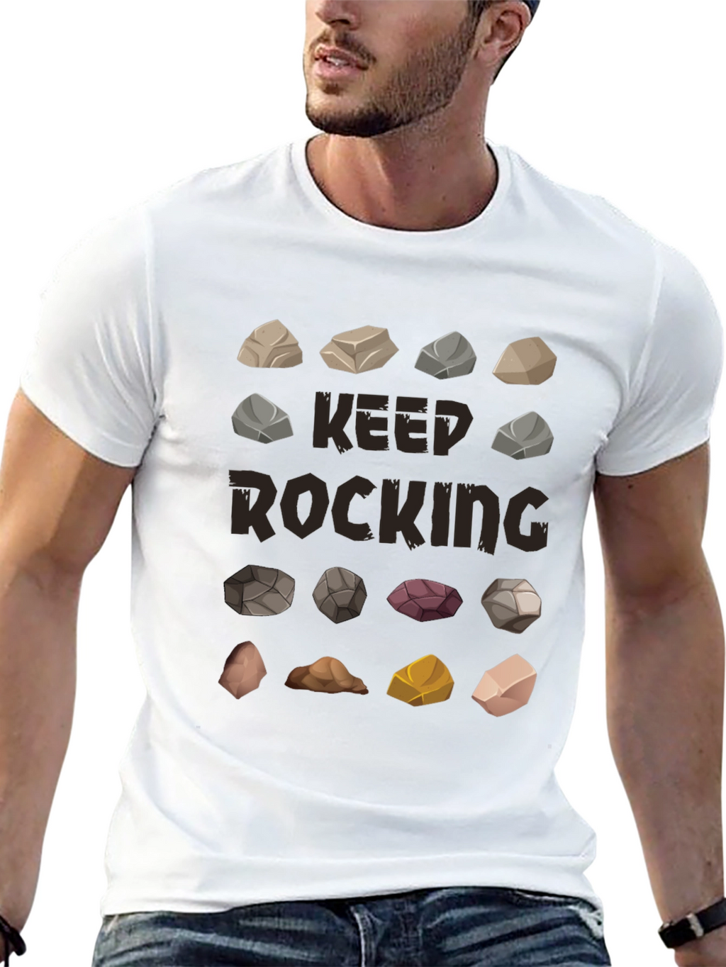 Keep Rocking Graphic T-Shirt - Funny Rock Collection Tee