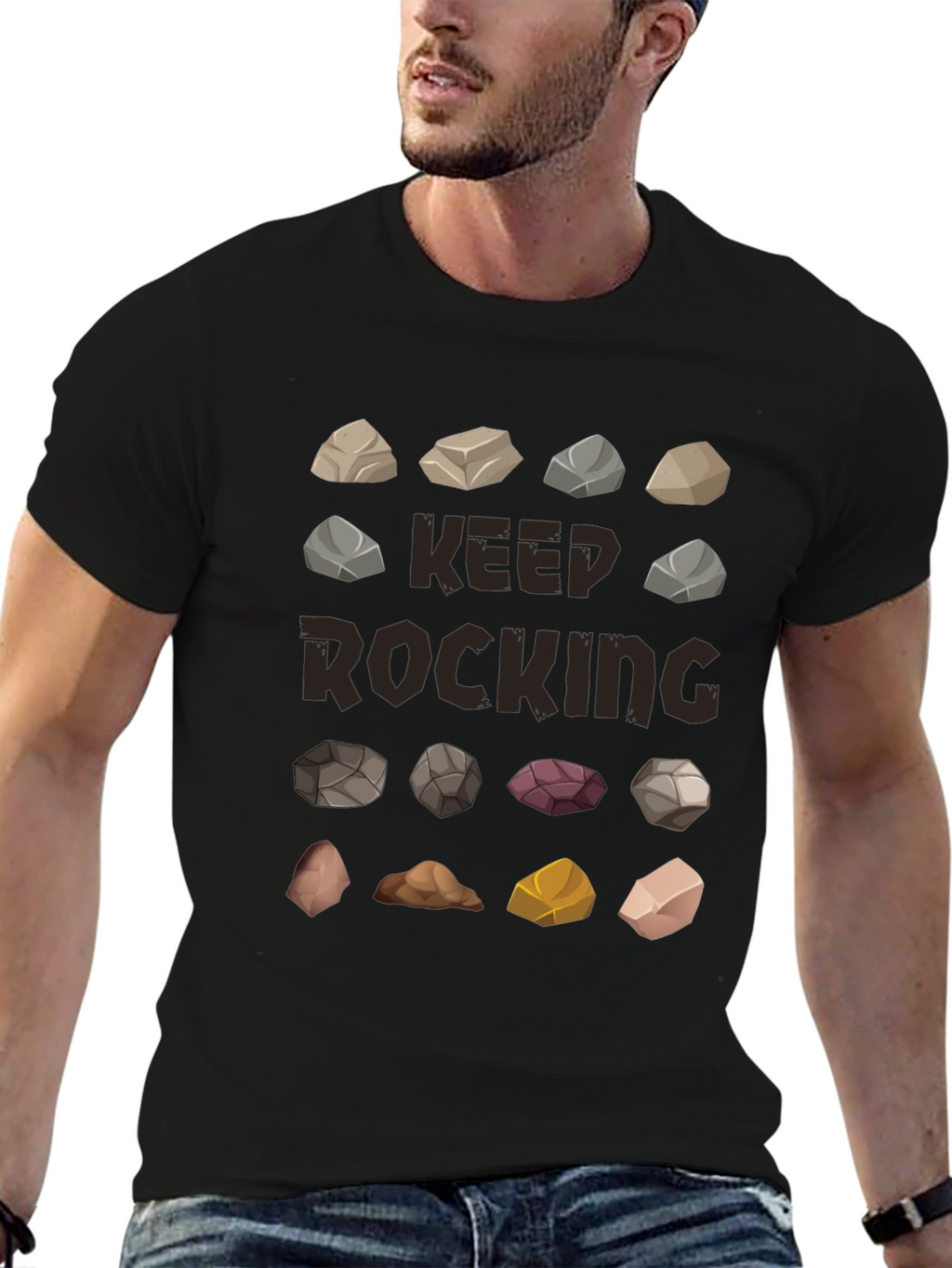 Keep Rocking Graphic T-Shirt - Funny Rock Collection Tee