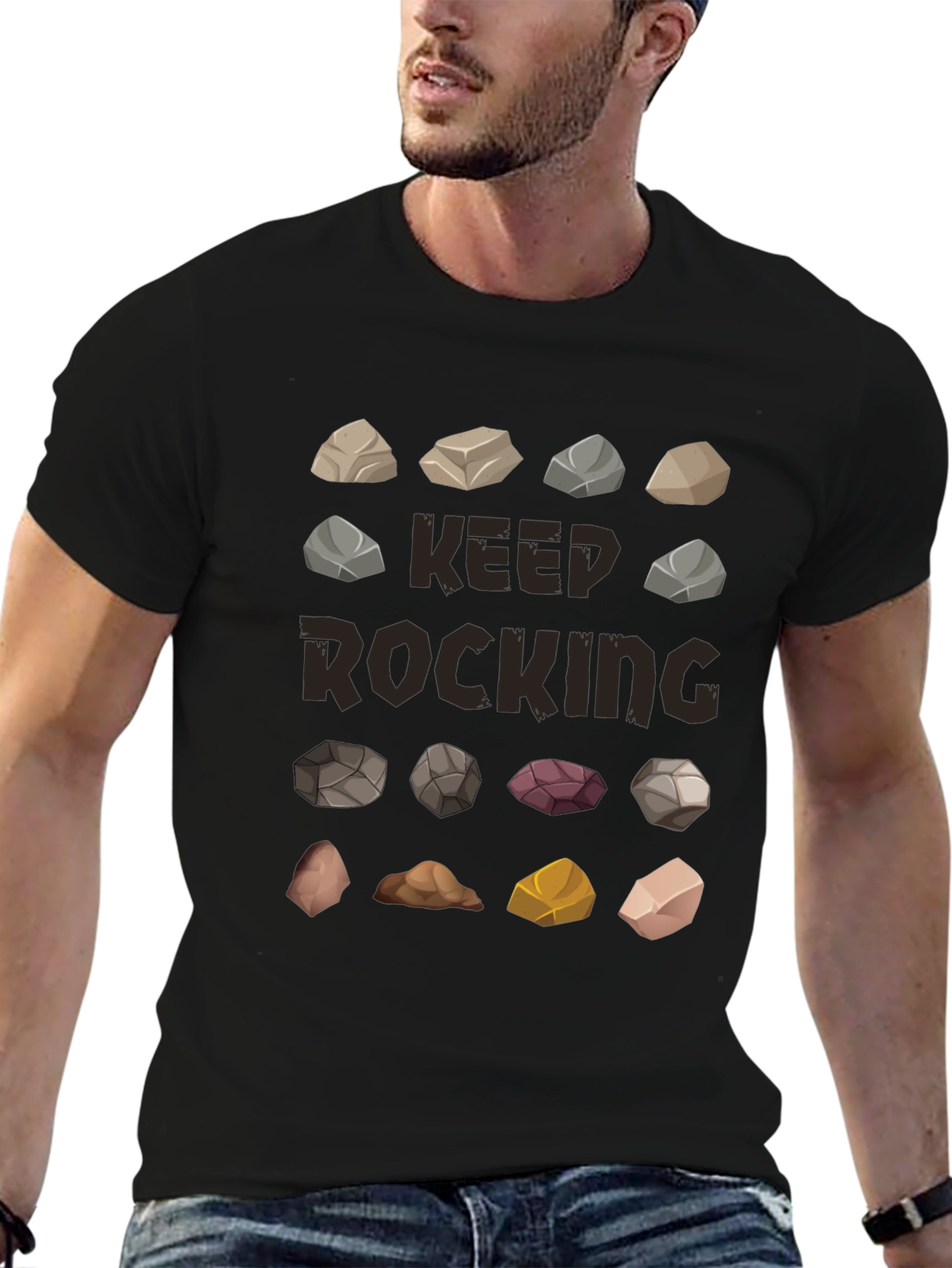 Keep Rocking Graphic T-Shirt - Funny Rock Collection Tee