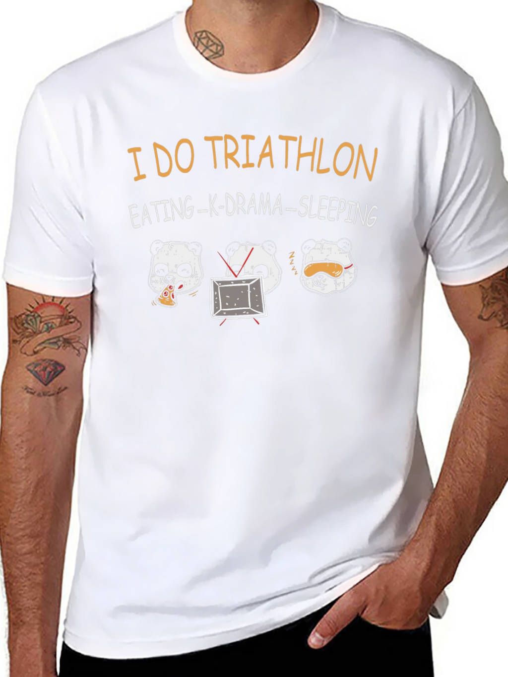 I Do Triathlon Panda Eating K-Drama Sleeping T-Shirt