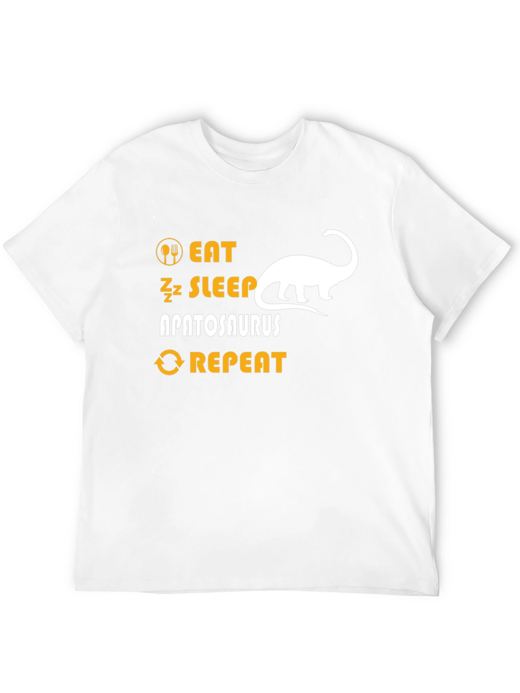 Eat Sleep Apatosaurus Repeat Black Graphic T-Shirt