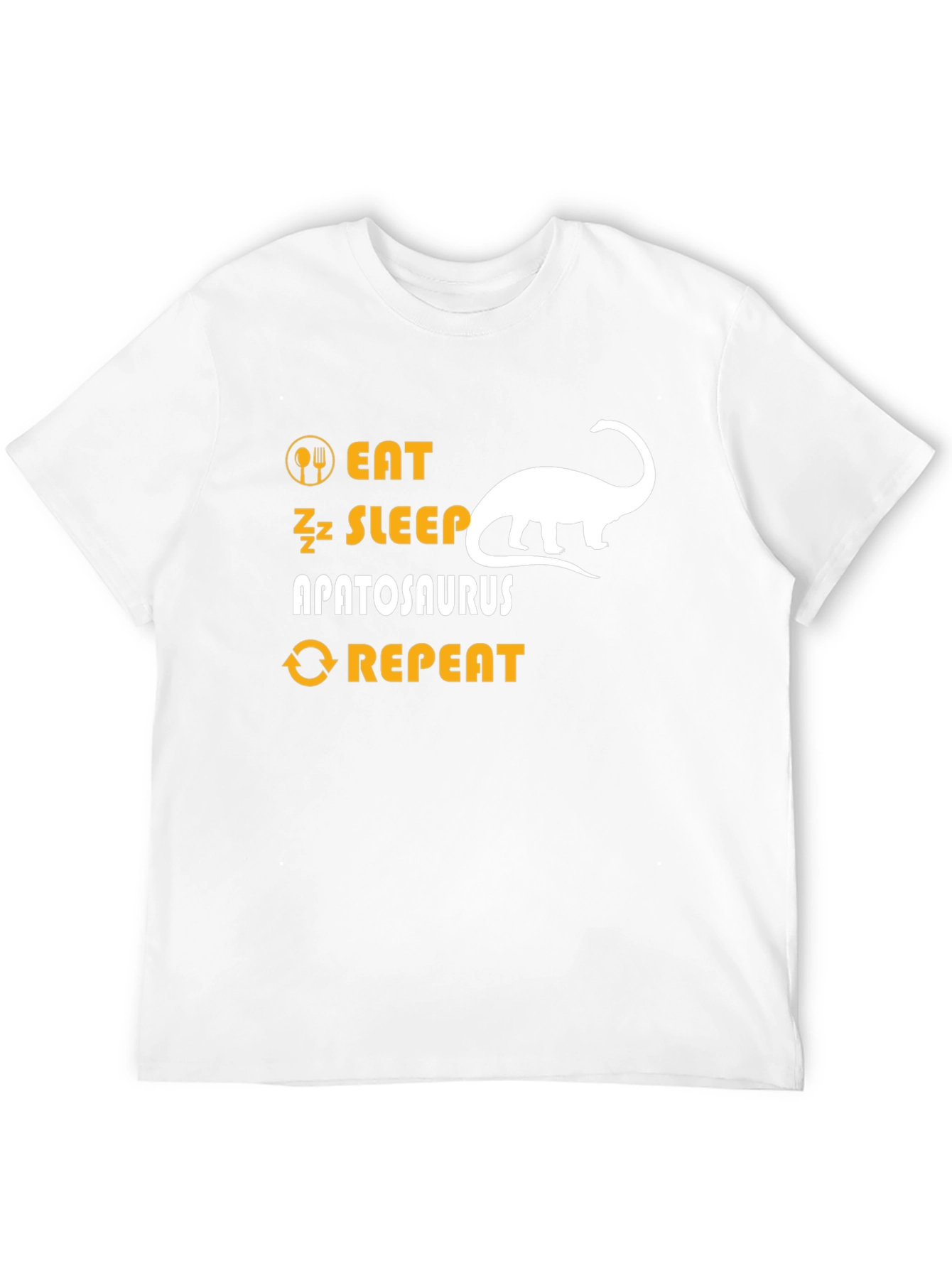 Eat Sleep Apatosaurus Repeat Black Graphic T-Shirt