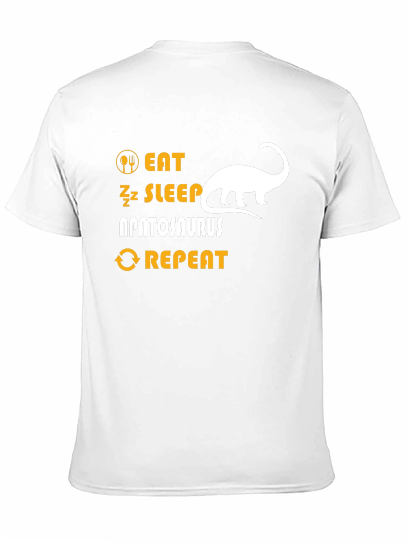 Eat Sleep Apatosaurus Repeat Black Graphic T-Shirt