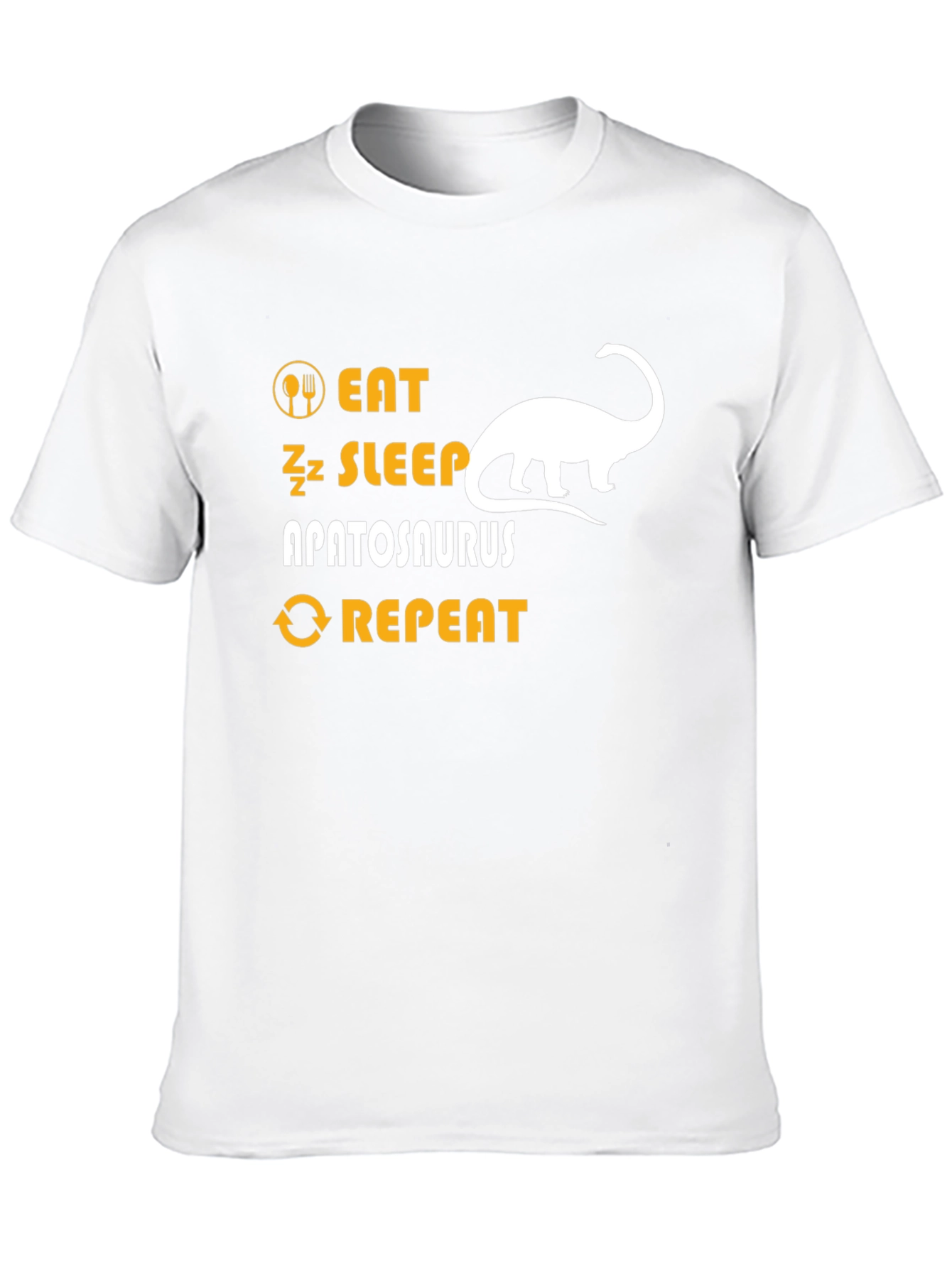 Eat Sleep Apatosaurus Repeat Black Graphic T-Shirt