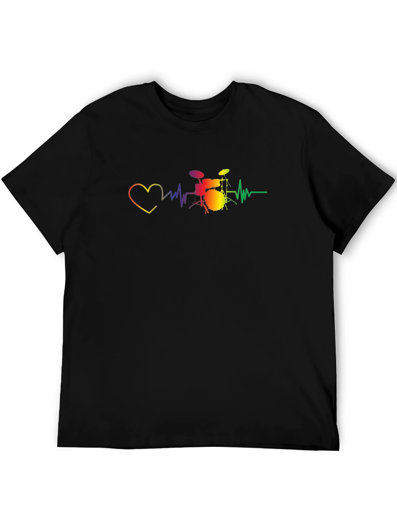 Drum Heartbeat Graphic Tee - Music Lovers T-Shirt