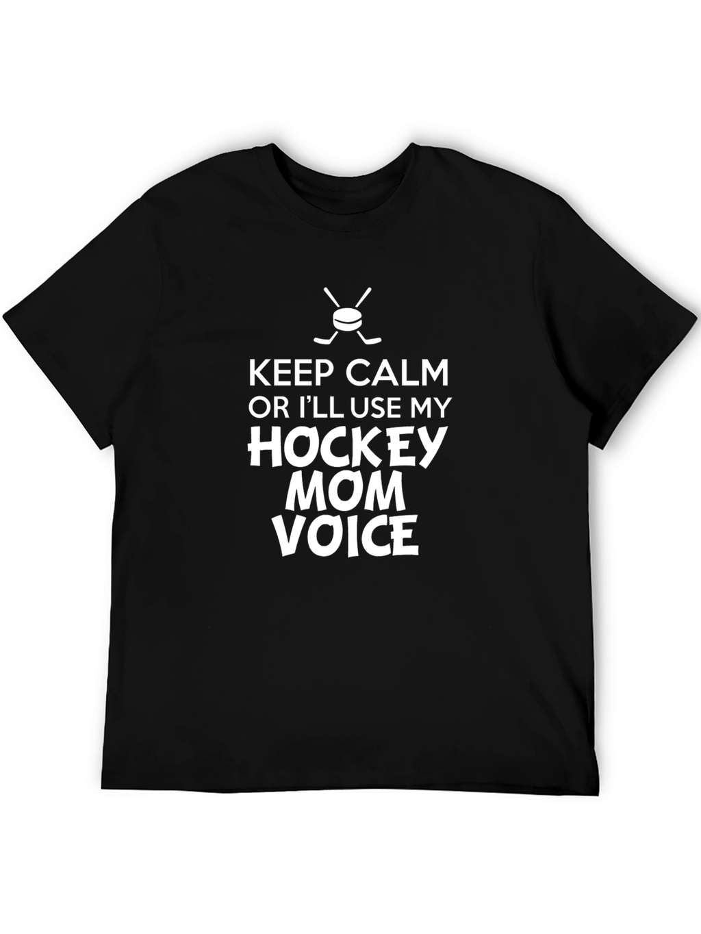 Keep Calm Hockey Mom Graphic T-Shirt