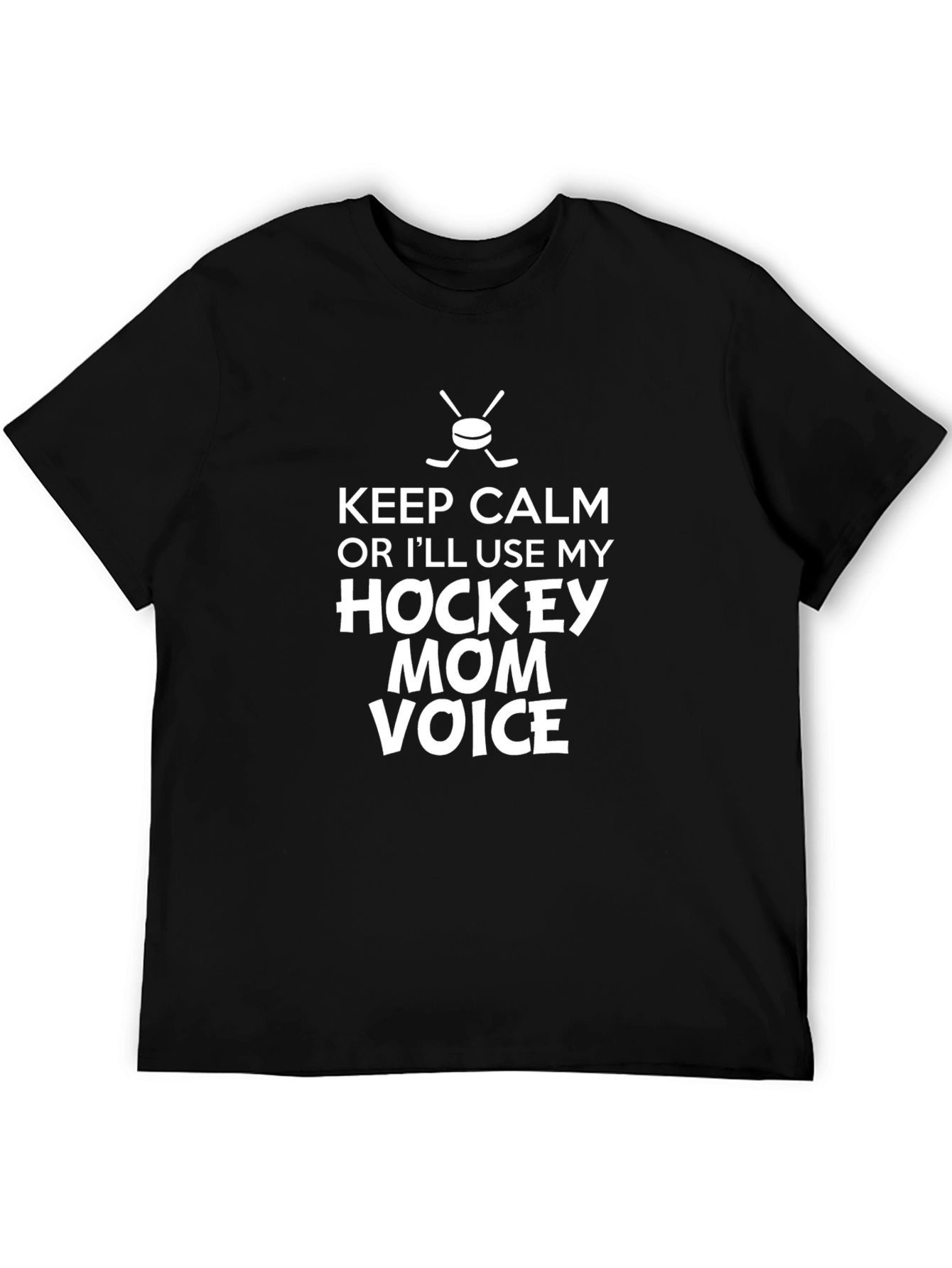 Keep Calm Hockey Mom Graphic T-Shirt