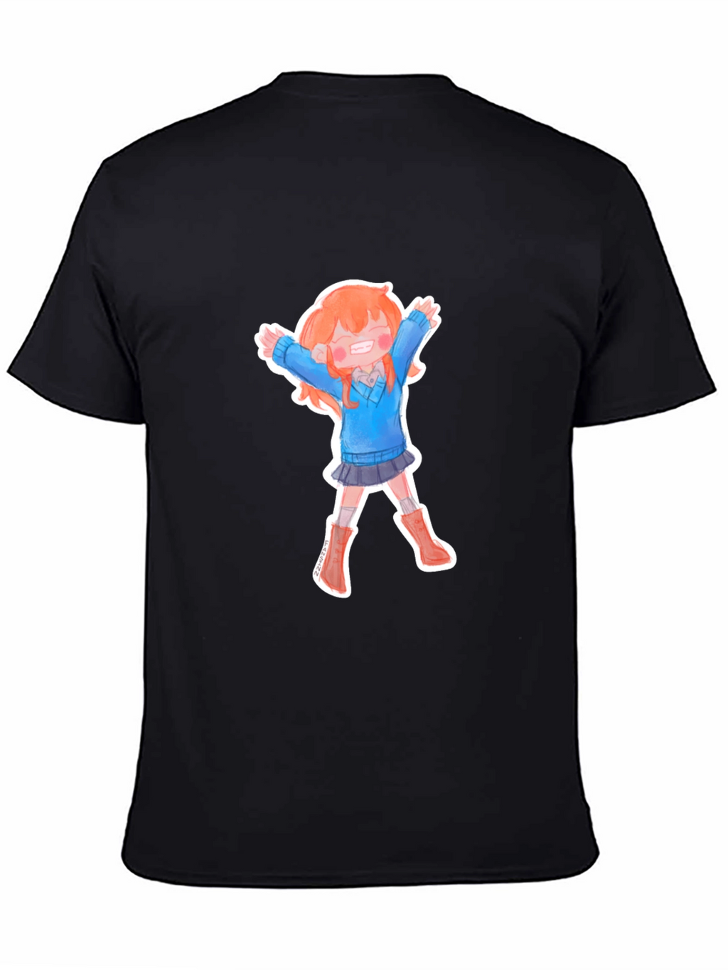 Anime Girl T-Shirt - Black Cotton Tee
