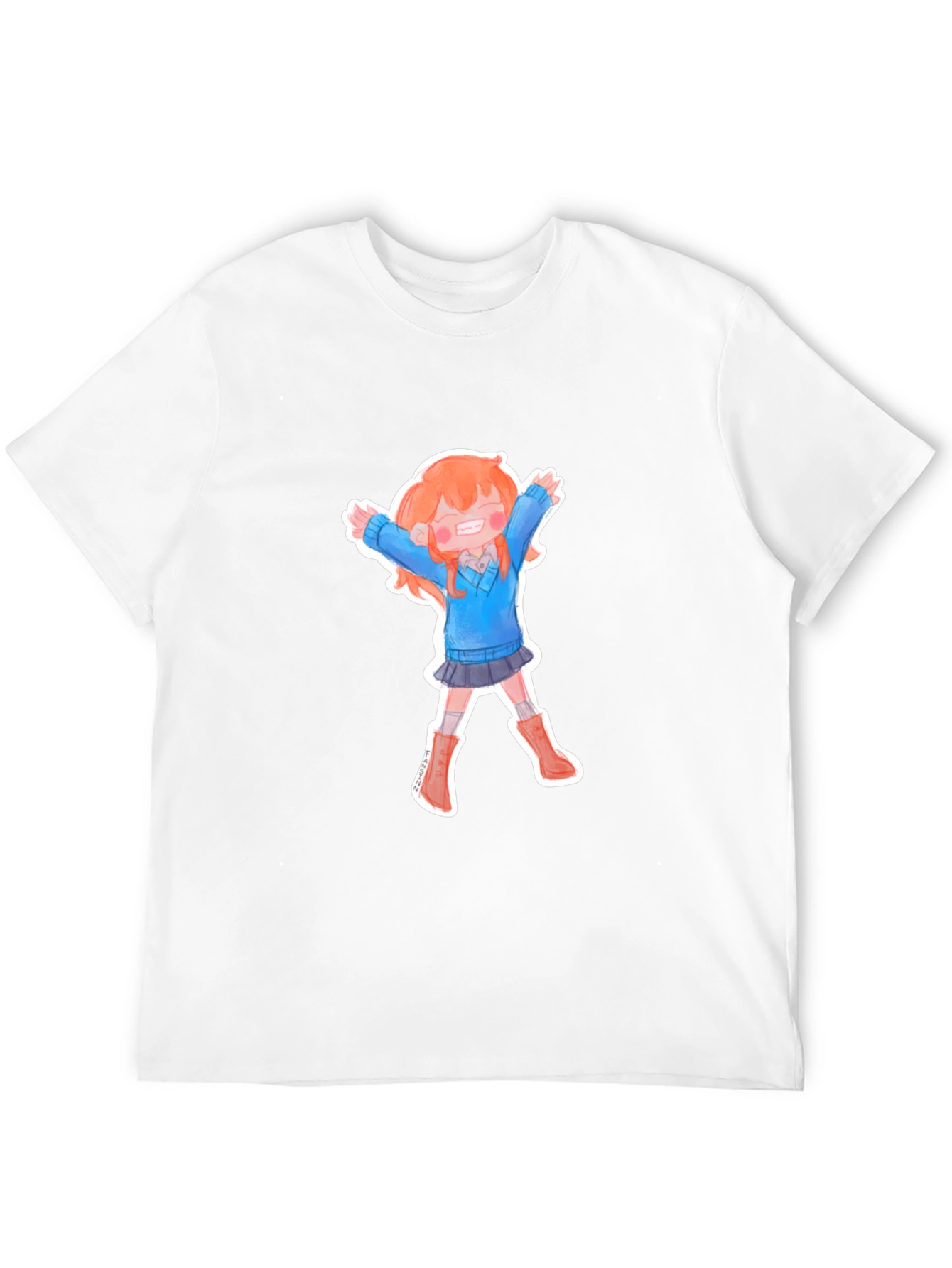 Anime Girl T-Shirt - Black Cotton Tee