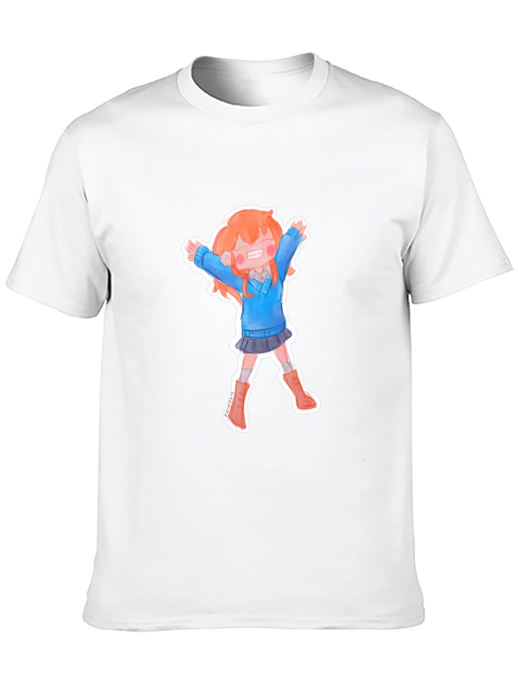 Anime Girl T-Shirt - Black Cotton Tee