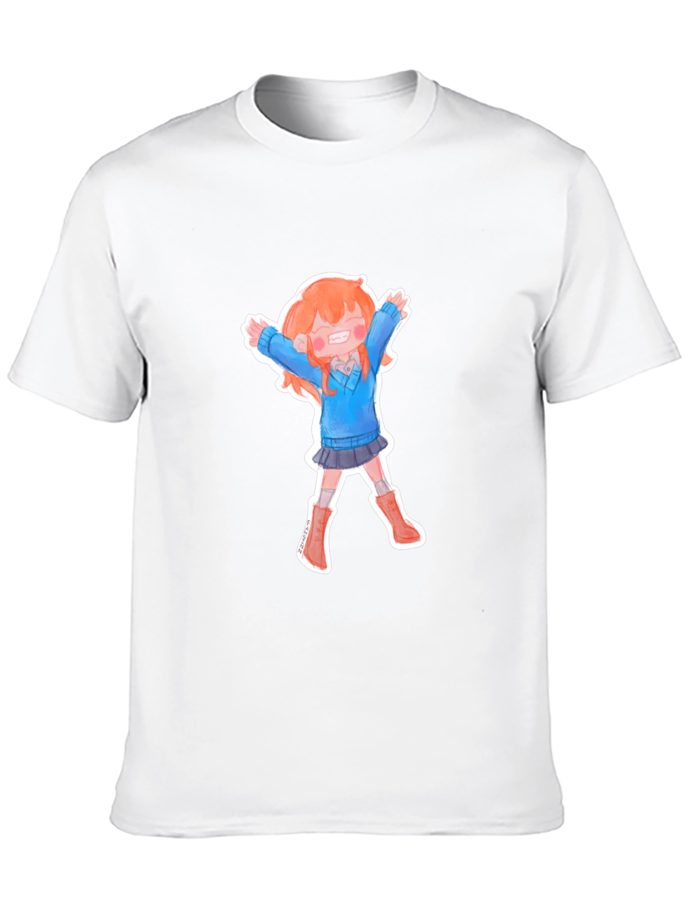 Anime Girl T-Shirt - Black Cotton Tee