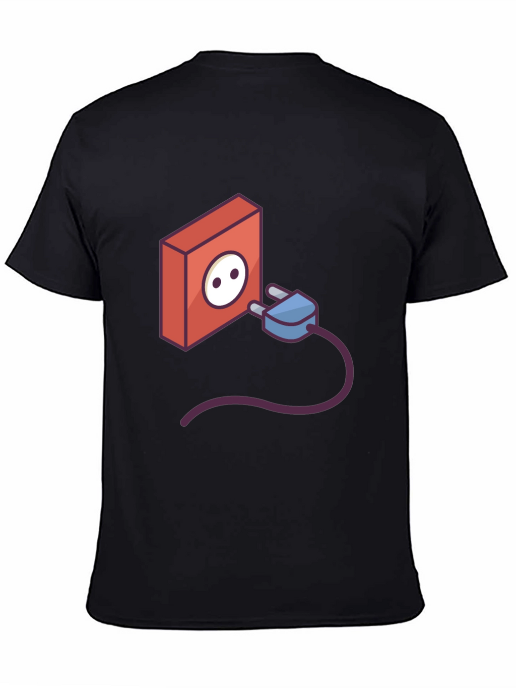 Funny Power Outlet Graphic Tee - Black Cotton T-Shirt