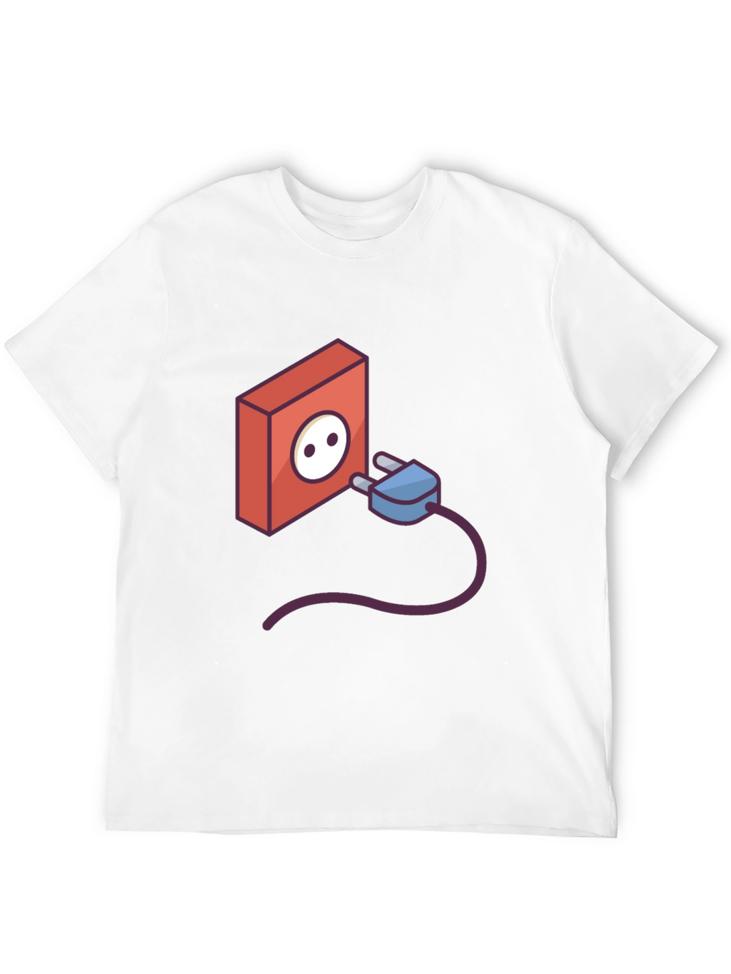 Funny Power Outlet Graphic Tee - Black Cotton T-Shirt