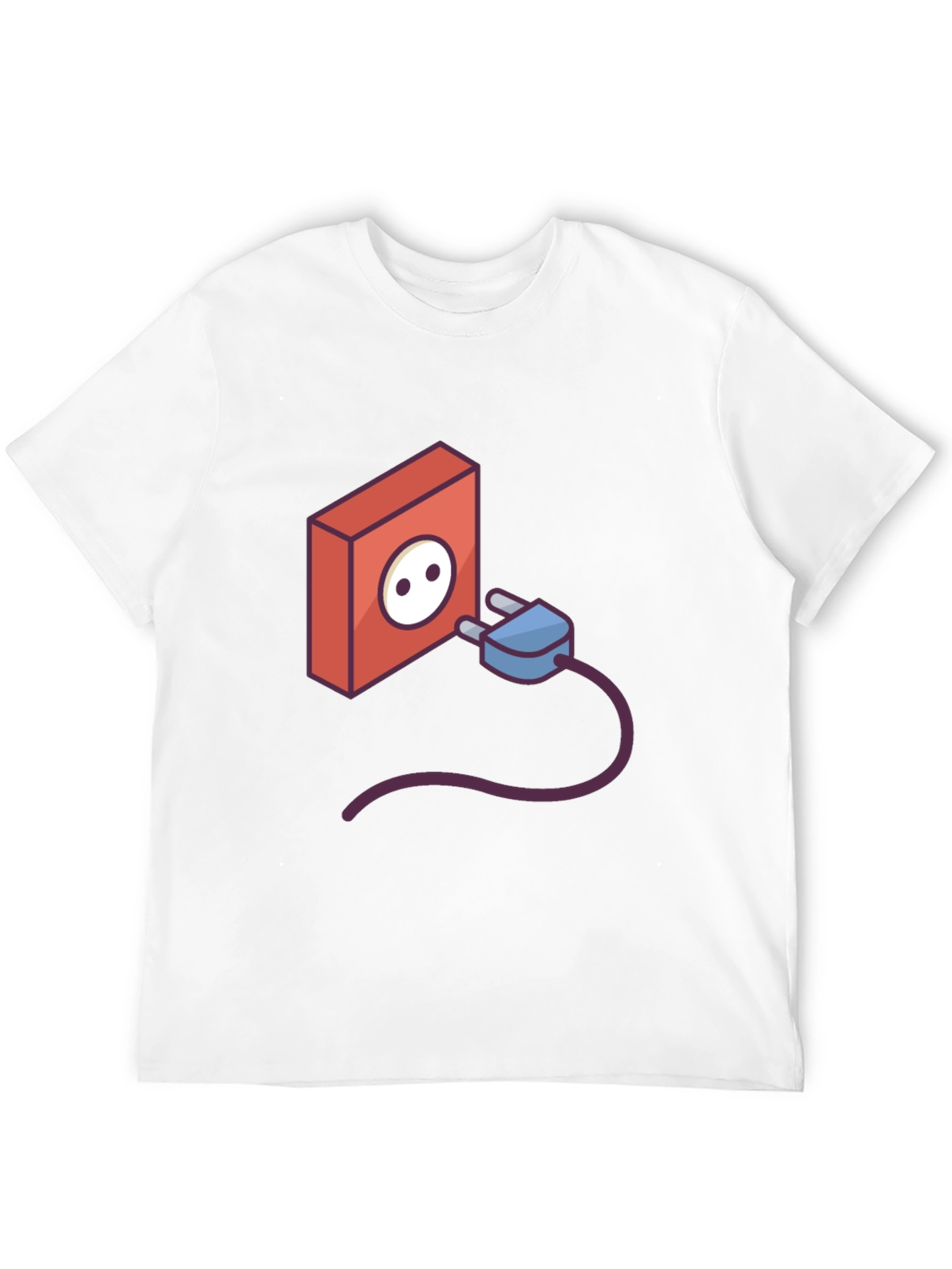 Funny Power Outlet Graphic Tee - Black Cotton T-Shirt
