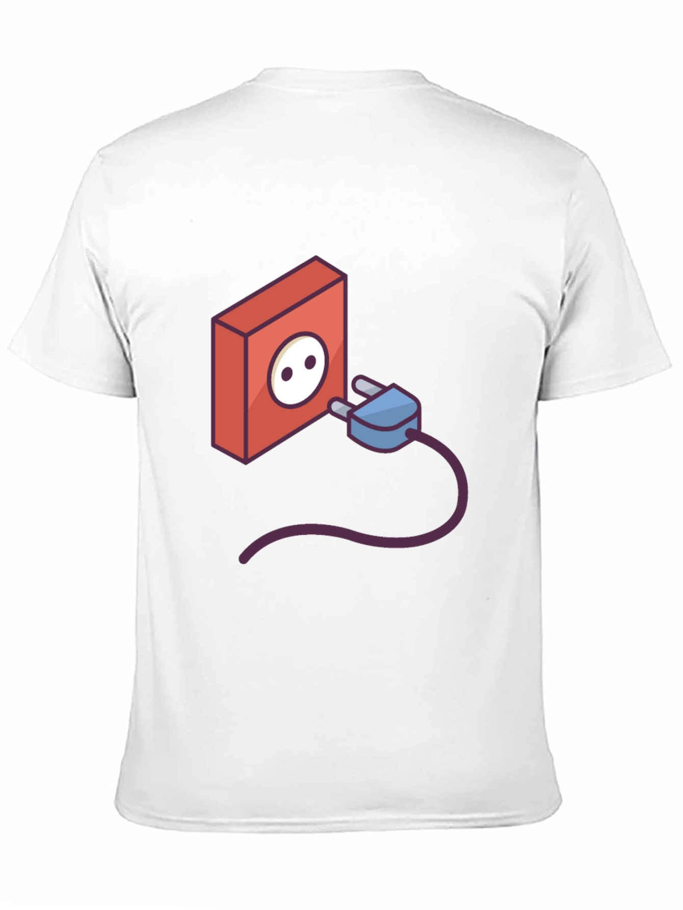 Funny Power Outlet Graphic Tee - Black Cotton T-Shirt