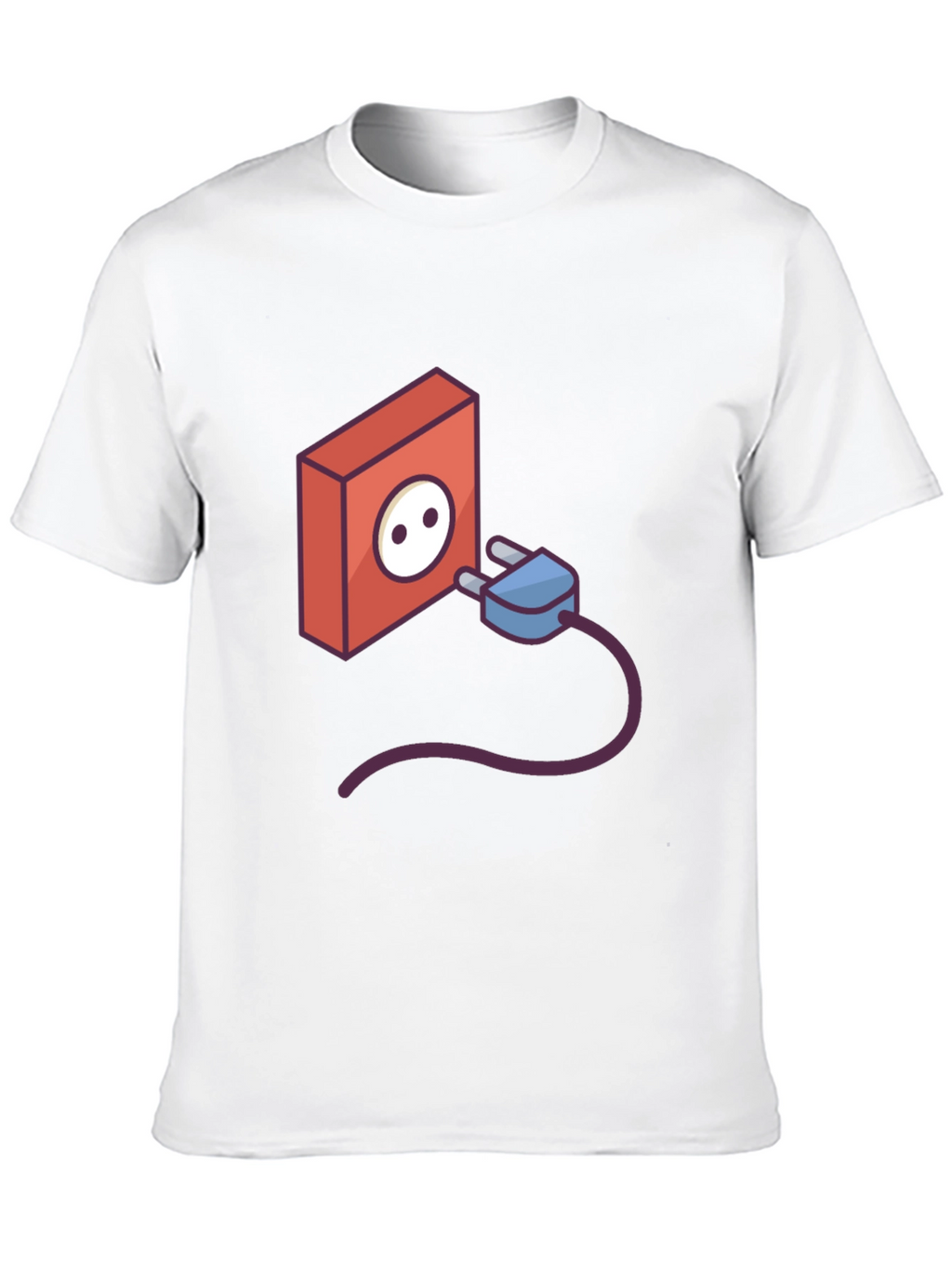 Funny Power Outlet Graphic Tee - Black Cotton T-Shirt