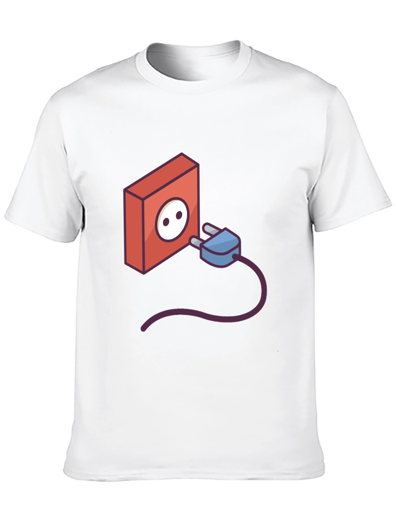 Funny Power Outlet Graphic Tee - Black Cotton T-Shirt