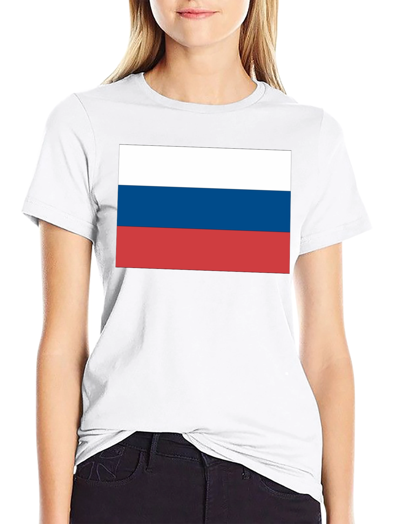 Russia Flag T-Shirt - Black Cotton Tee