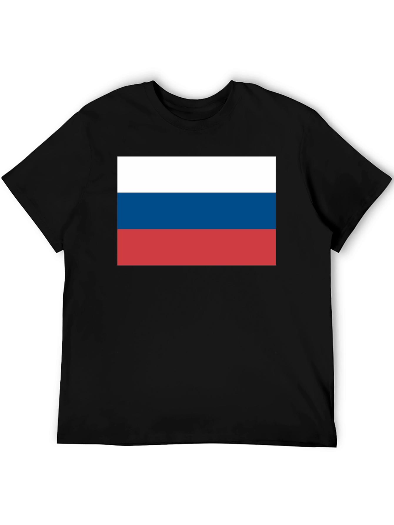 Russia Flag T-Shirt - Black Cotton Tee