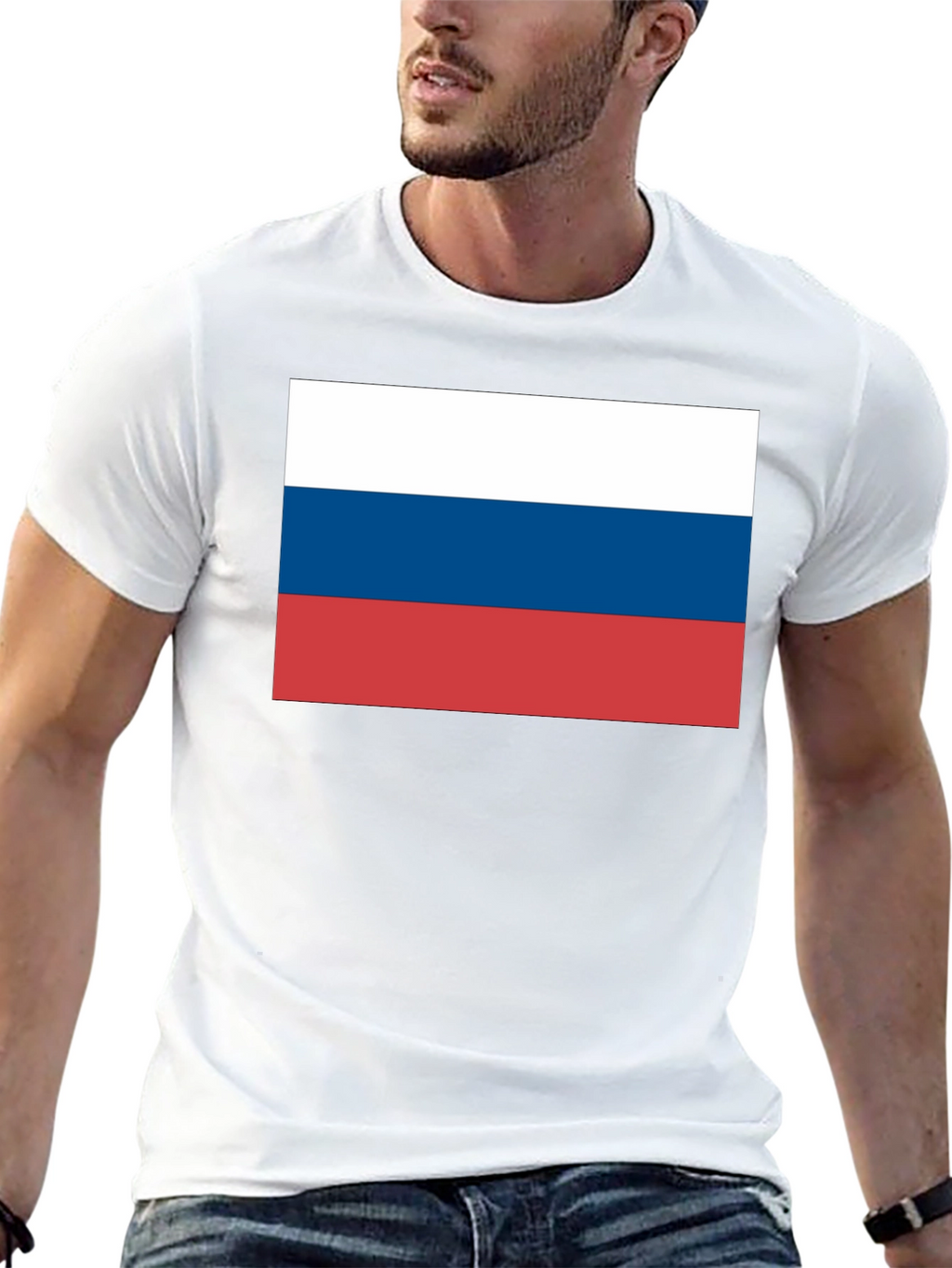 Russia Flag T-Shirt - Black Cotton Tee