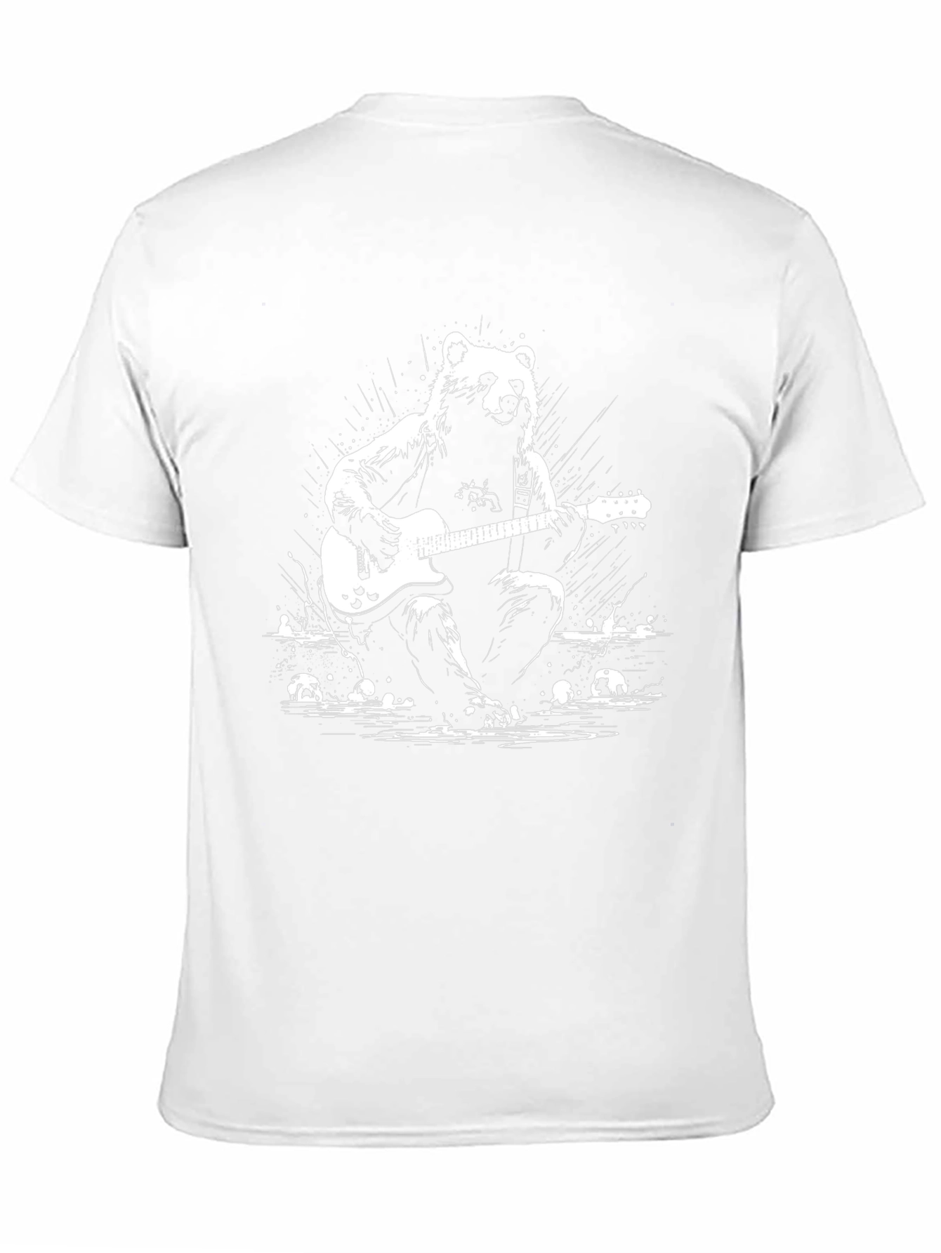 Bear Guitarist Graphic T-Shirt - Black Cotton Tee