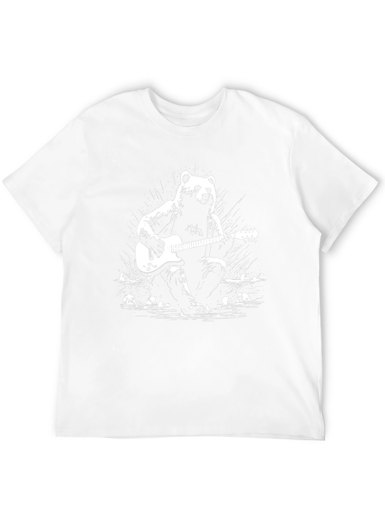 Bear Guitarist Graphic T-Shirt - Black Cotton Tee
