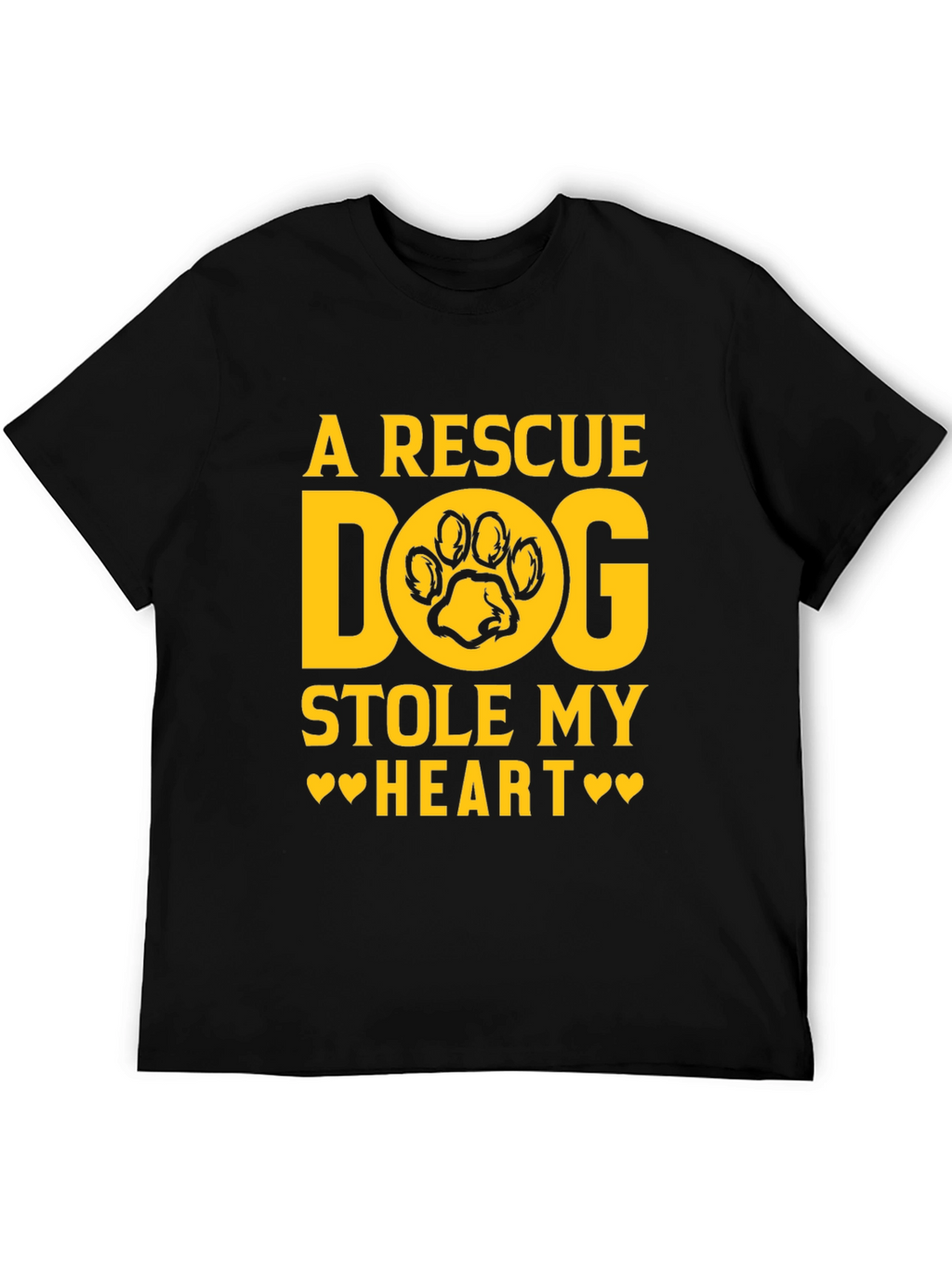 Rescue Dog Stole My Heart Black Graphic Tee