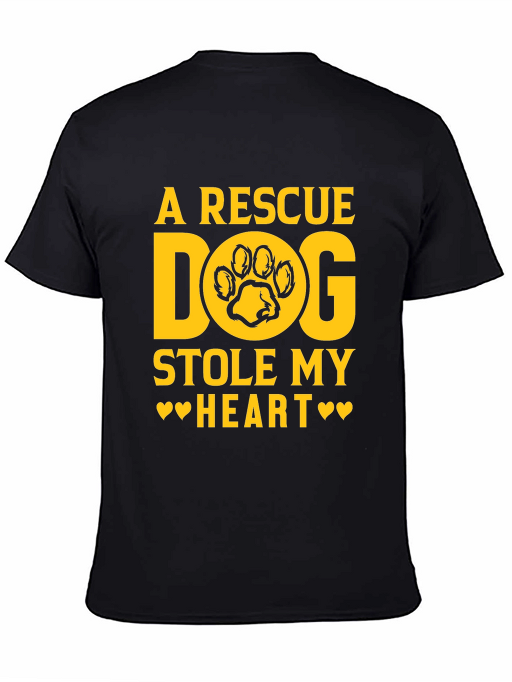 Rescue Dog Stole My Heart Black Graphic Tee