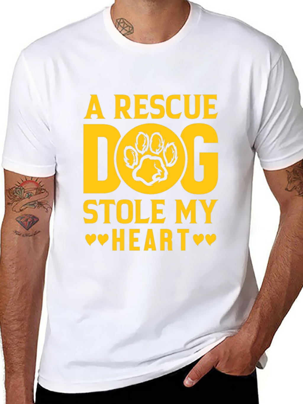 Rescue Dog Stole My Heart Black Graphic Tee