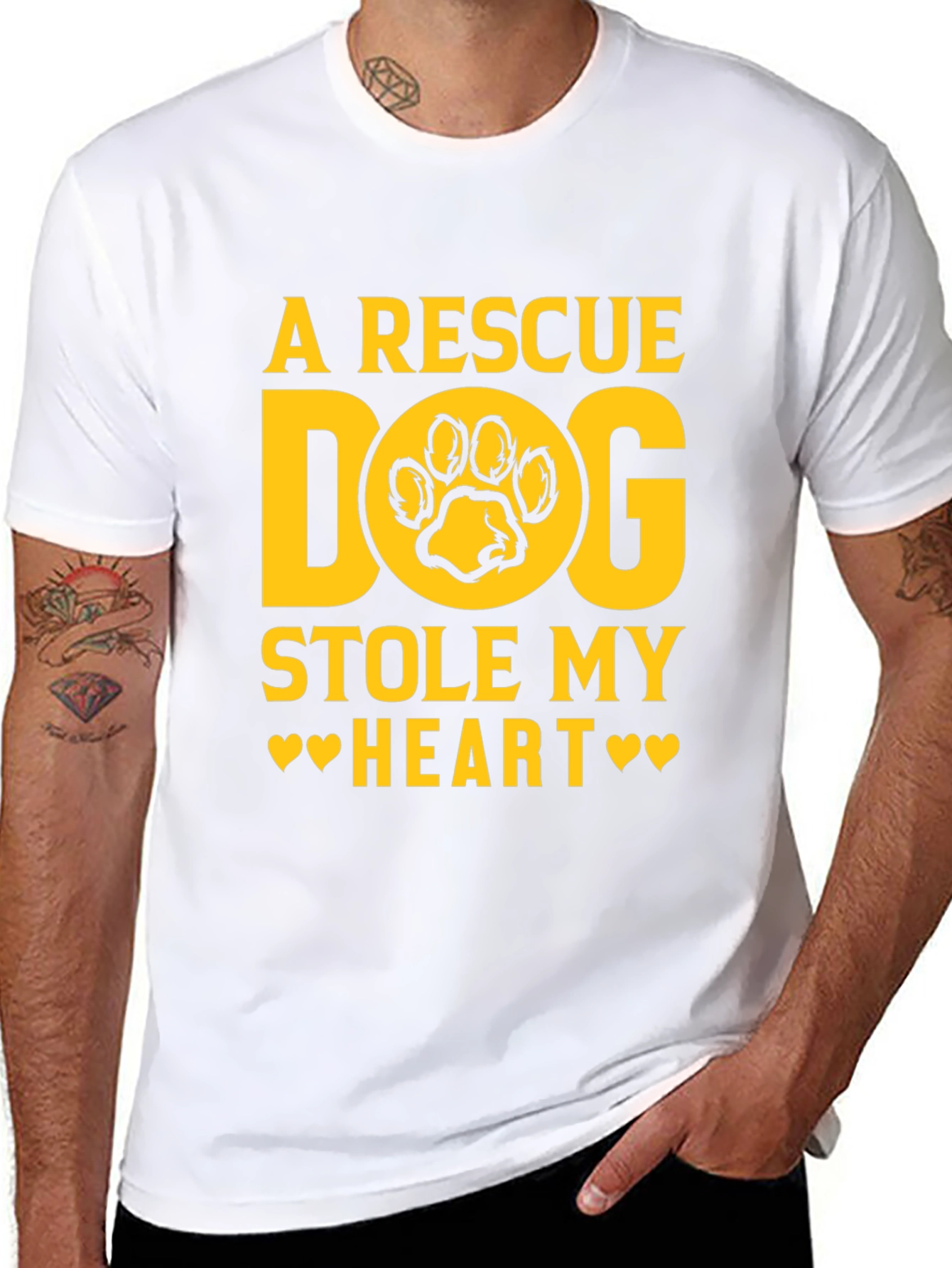 Rescue Dog Stole My Heart Black Graphic Tee