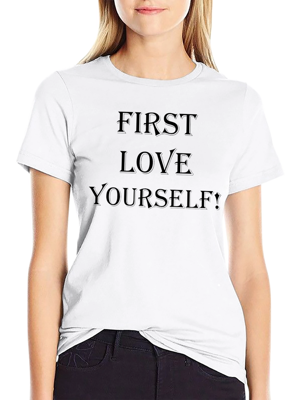 First Love Yourself! Black Graphic Tee