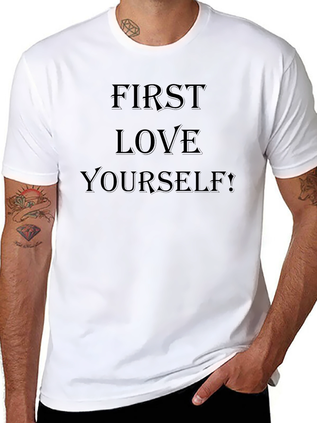 First Love Yourself! Black Graphic Tee