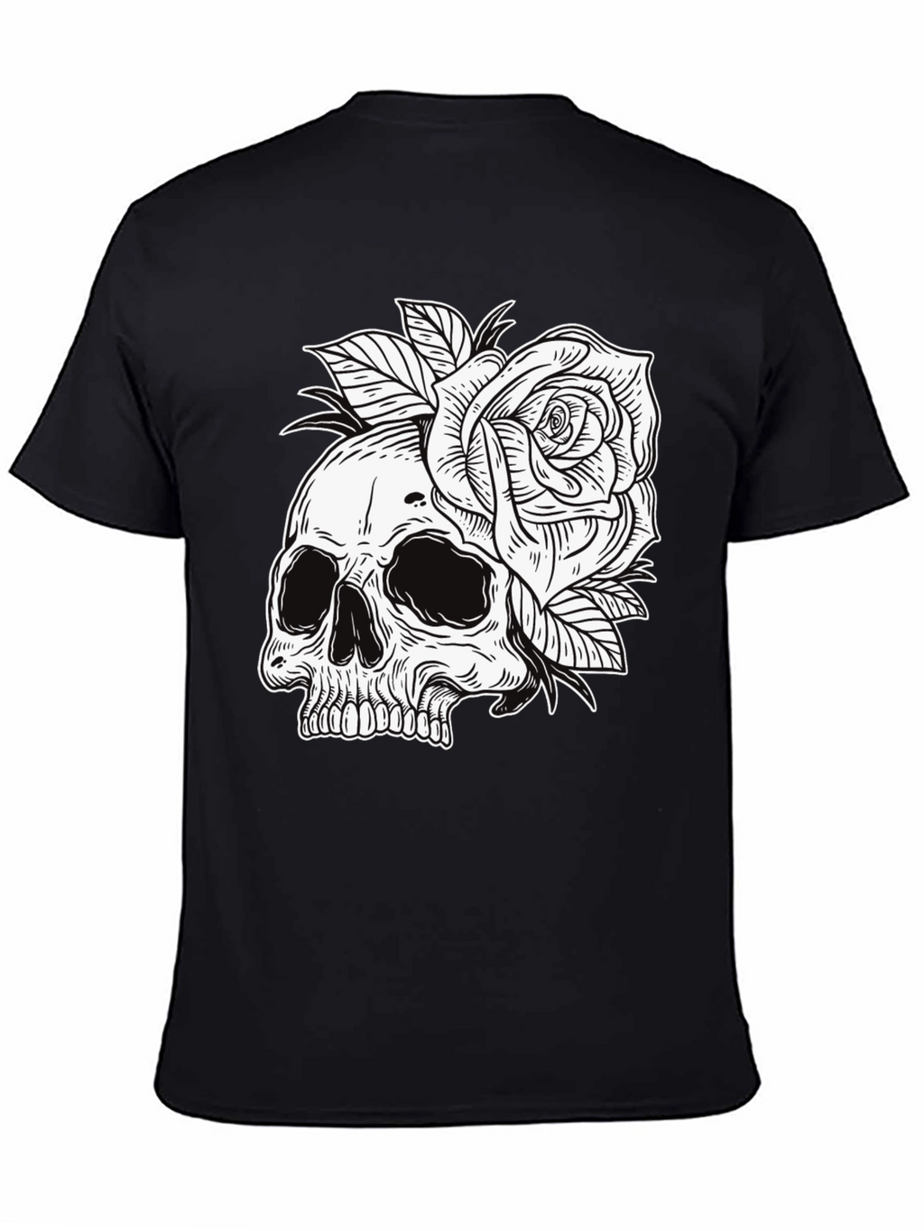 Skull & Rose Graphic Tee - Edgy Style