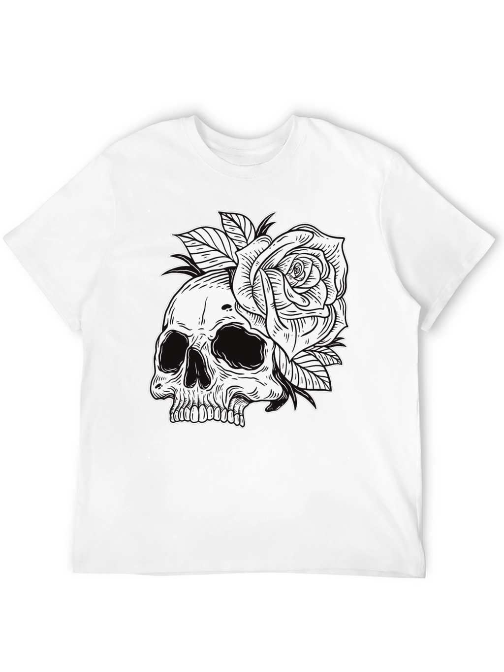 Skull & Rose Graphic Tee - Edgy Style