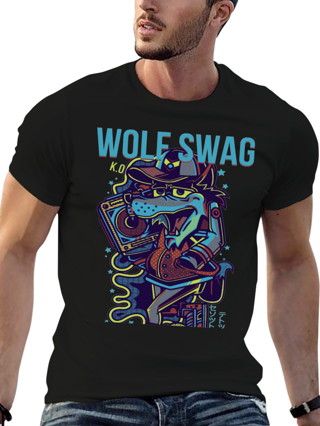 Wolf Swag Graphic Print T-Shirt
