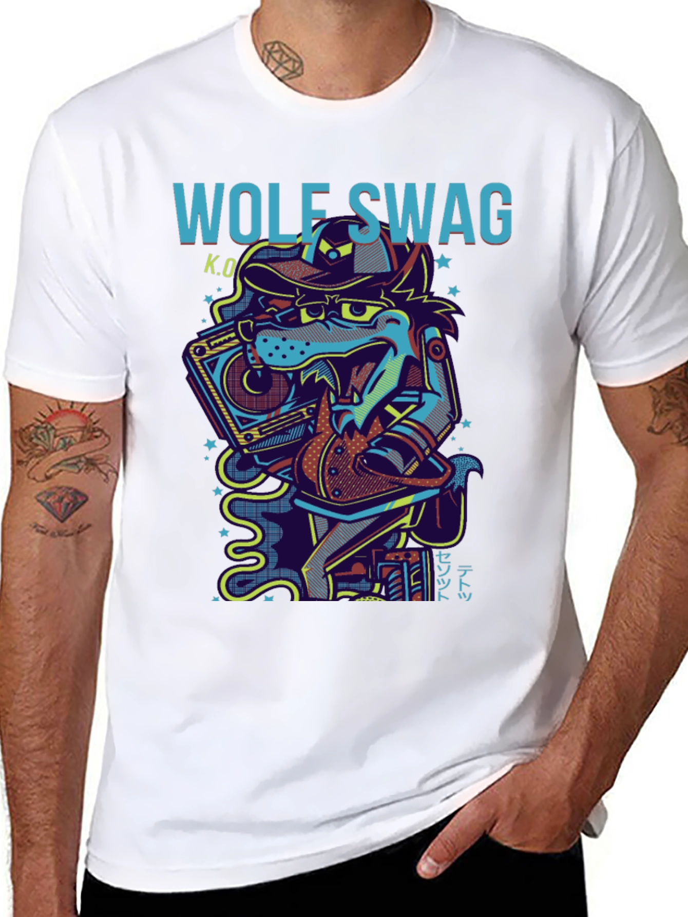 Wolf Swag Graphic Print T-Shirt