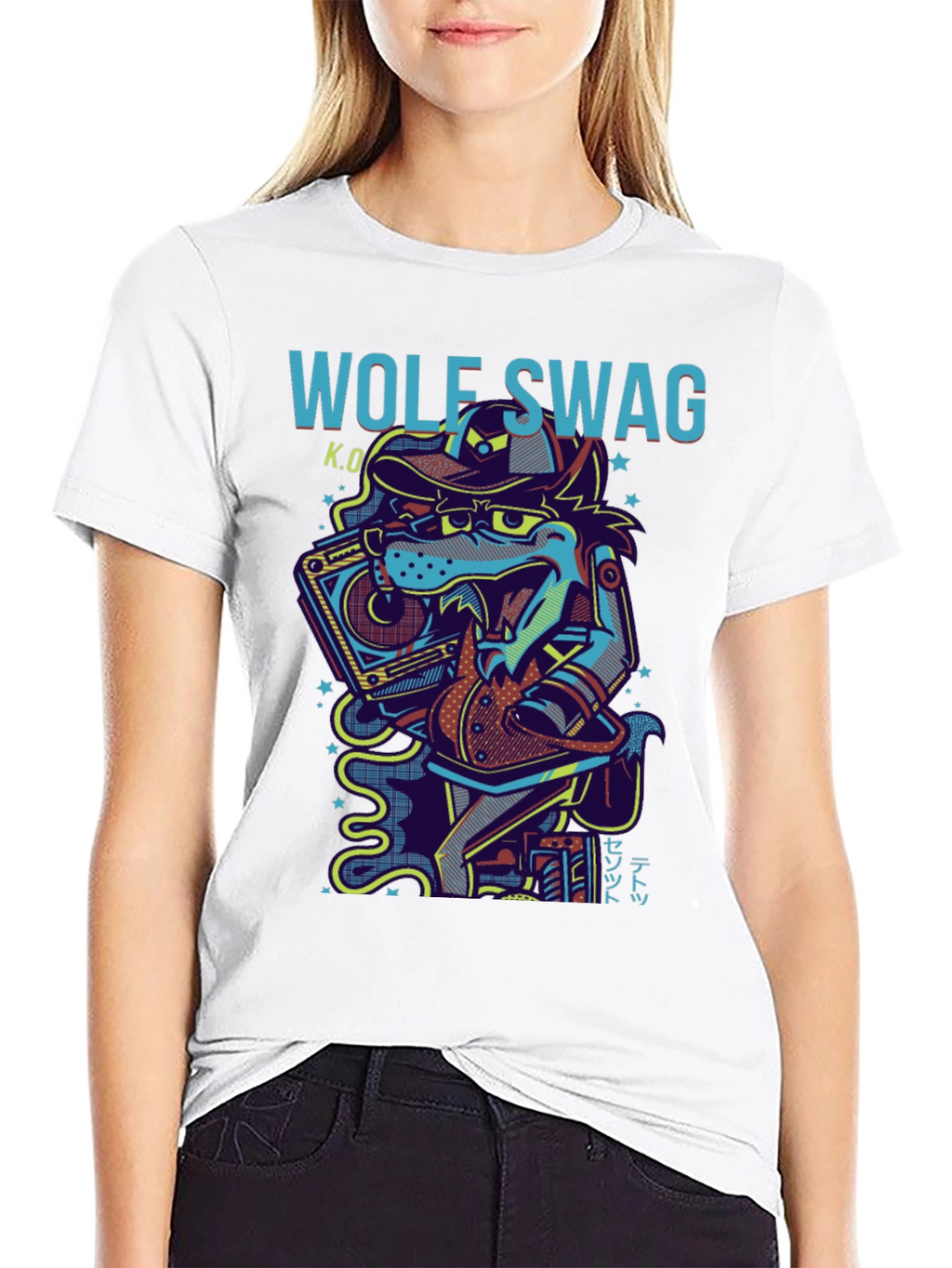 Wolf Swag Graphic Print T-Shirt