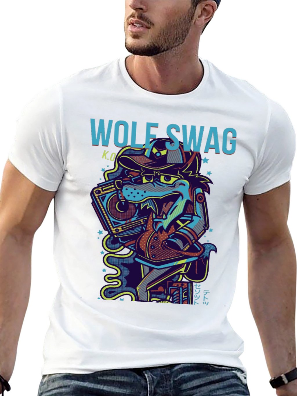 Wolf Swag Graphic Print T-Shirt