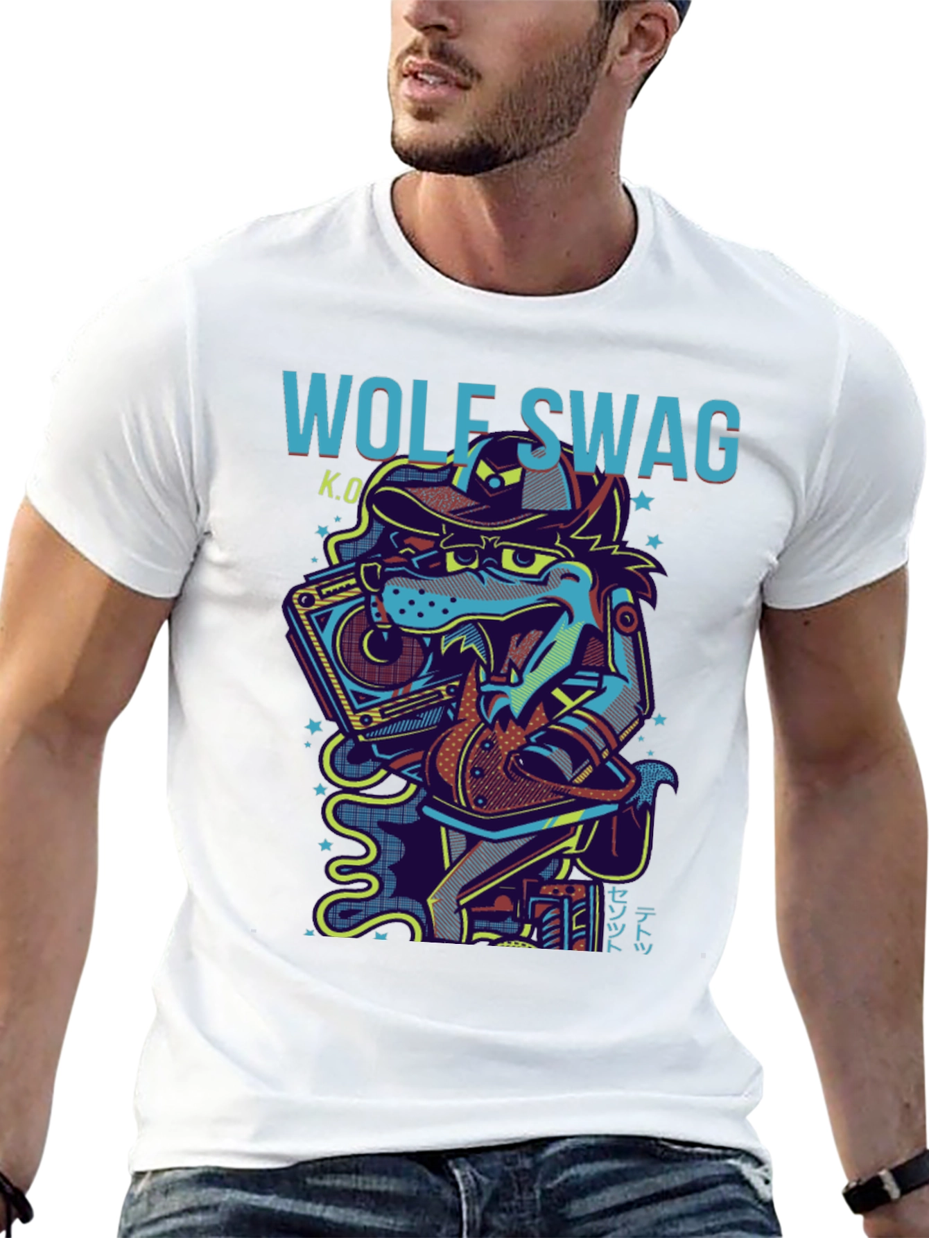 Wolf Swag Graphic Print T-Shirt