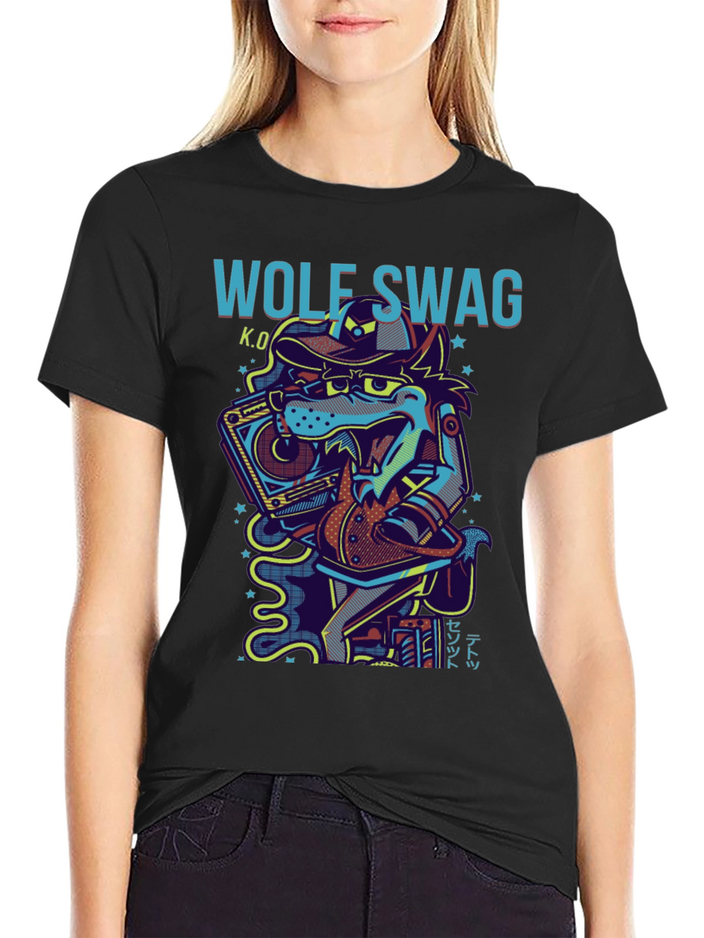 Wolf Swag Graphic Print T-Shirt