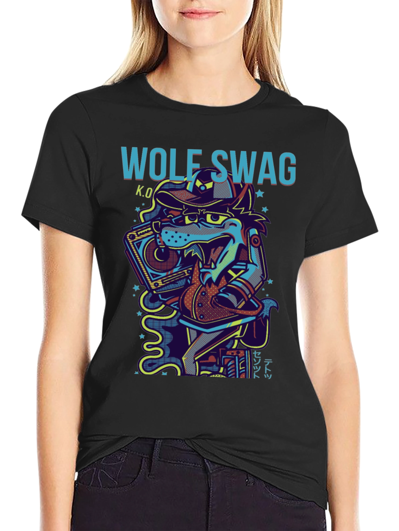 Wolf Swag Graphic Print T-Shirt